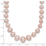 14k 4-8mm Purple Freshwater Cultured Pearl Graduated 18 inch Necklace XF388