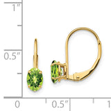 14k 6x4mm Oval Peridot Leverback Earrings XLB114PE