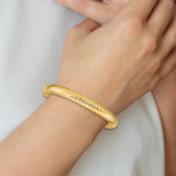 14k 5/16 Polished Textured 8.00mm Hinged Oval Bangle Bracelet DB654