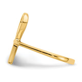 14k Polished Ankh Egyptian Cross Ring R1322
