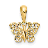 14k Polished Filigree Butterfly Charm K4839