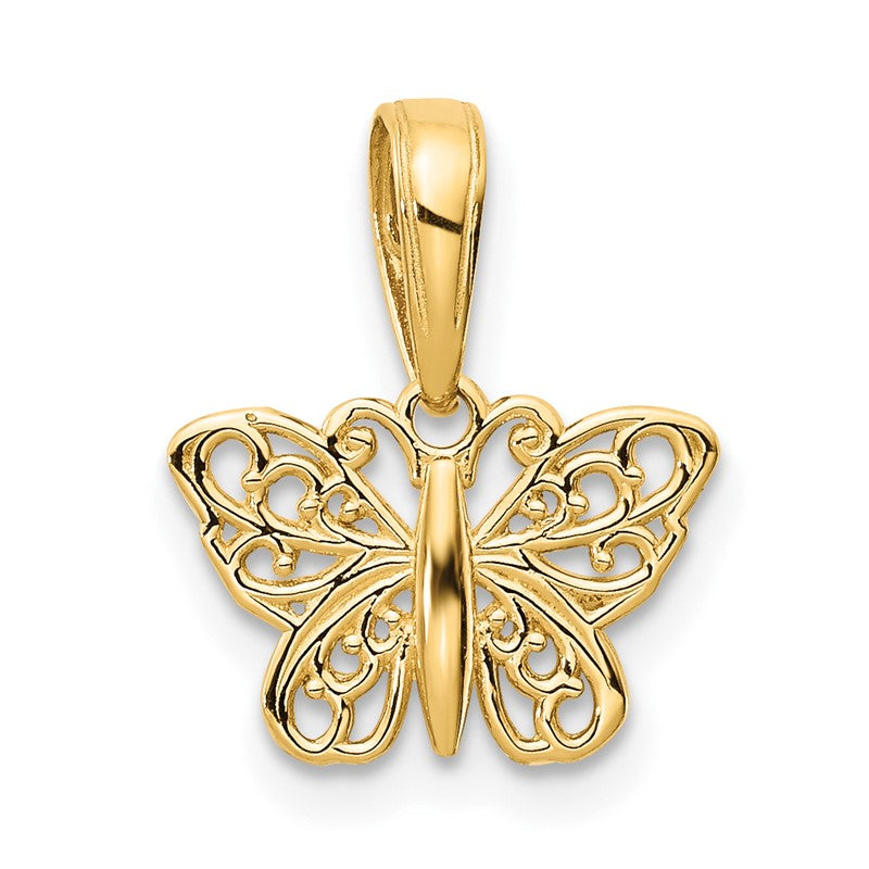 14k Polished Filigree Butterfly Charm K4839