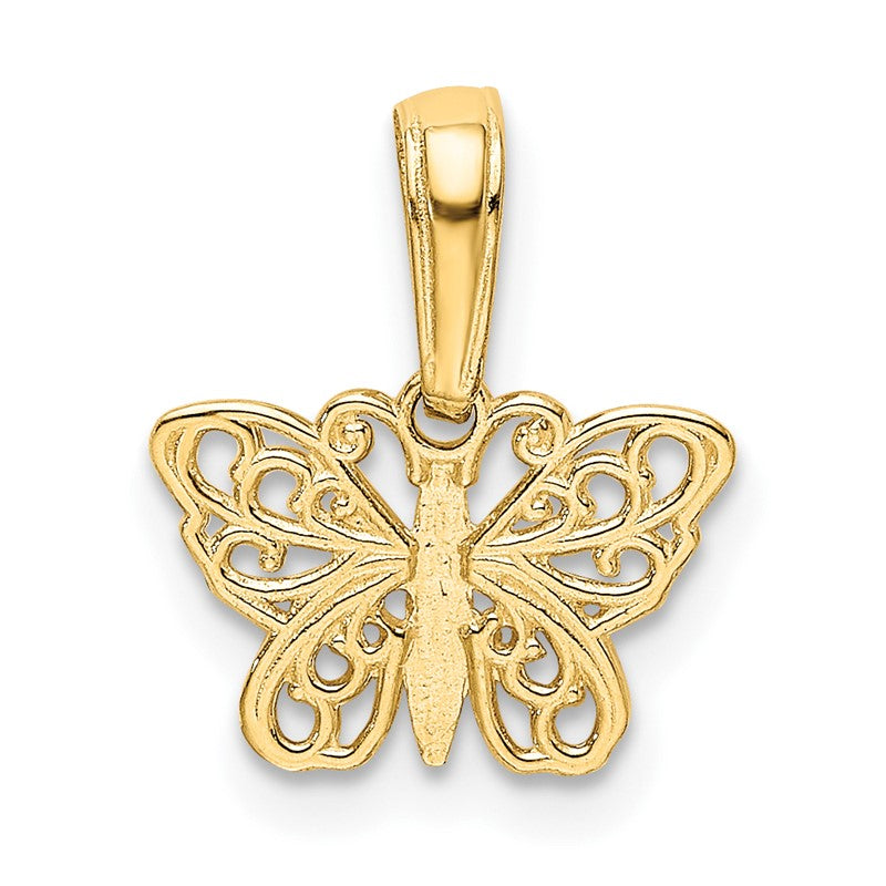 14k Polished Filigree Butterfly Charm K4839