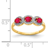 14k Composite Ruby and Diamond 3-Stone Ring RM5744