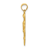 14K Satin Diamond-cut Hockey Player Pendant K5440