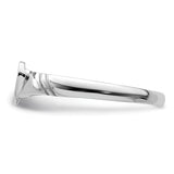 14K White Gold 5.0x5.0mm Closed Back Size 3 Childs Heart Signet Ring D4746