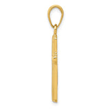 14K Polished Cross With Striped Border Pendant K5447