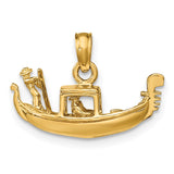 14K Solid Polished 3-D Gondola Pendant C2233