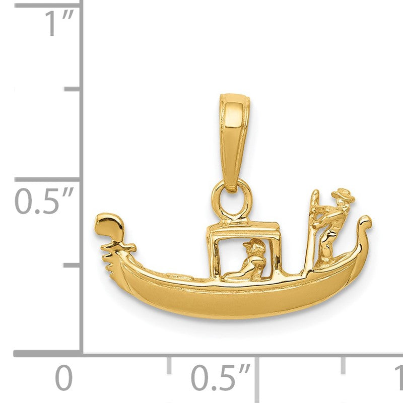 14K Solid Polished 3-D Gondola Pendant C2233