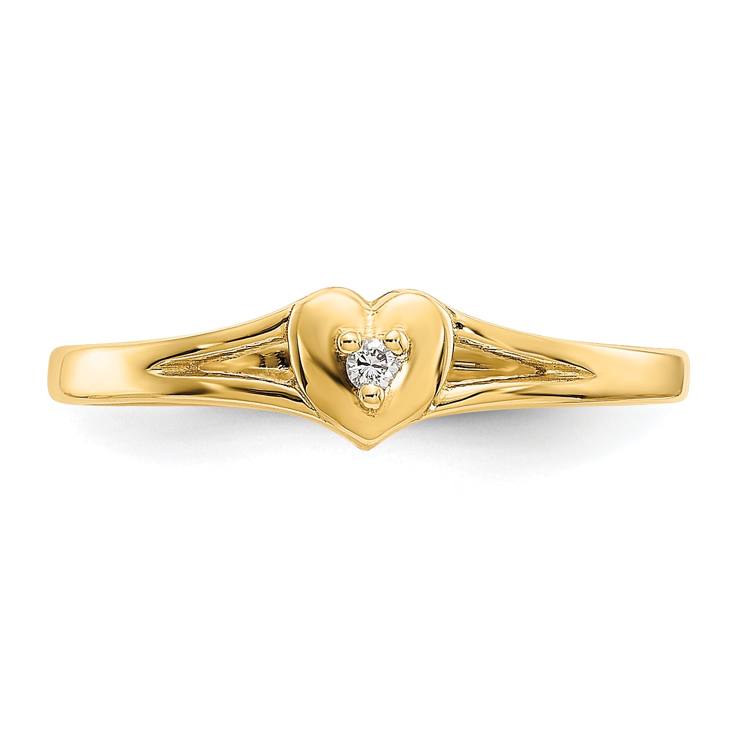 14k White Gold .01 carat Diamond Heart Toe Ring RM5652