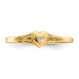 14k White Gold .01 carat Diamond Heart Toe Ring RM5652