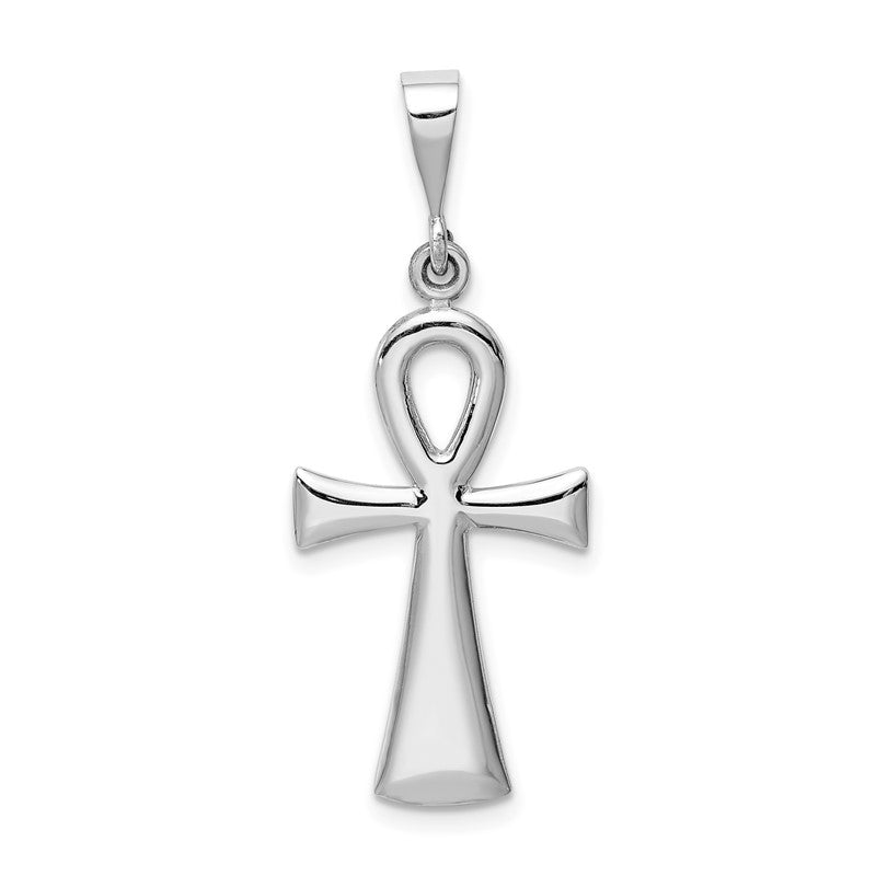 14k White Gold Ankh Cross Pendant D1635