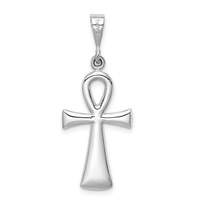 14k White Gold Ankh Cross Pendant D1635