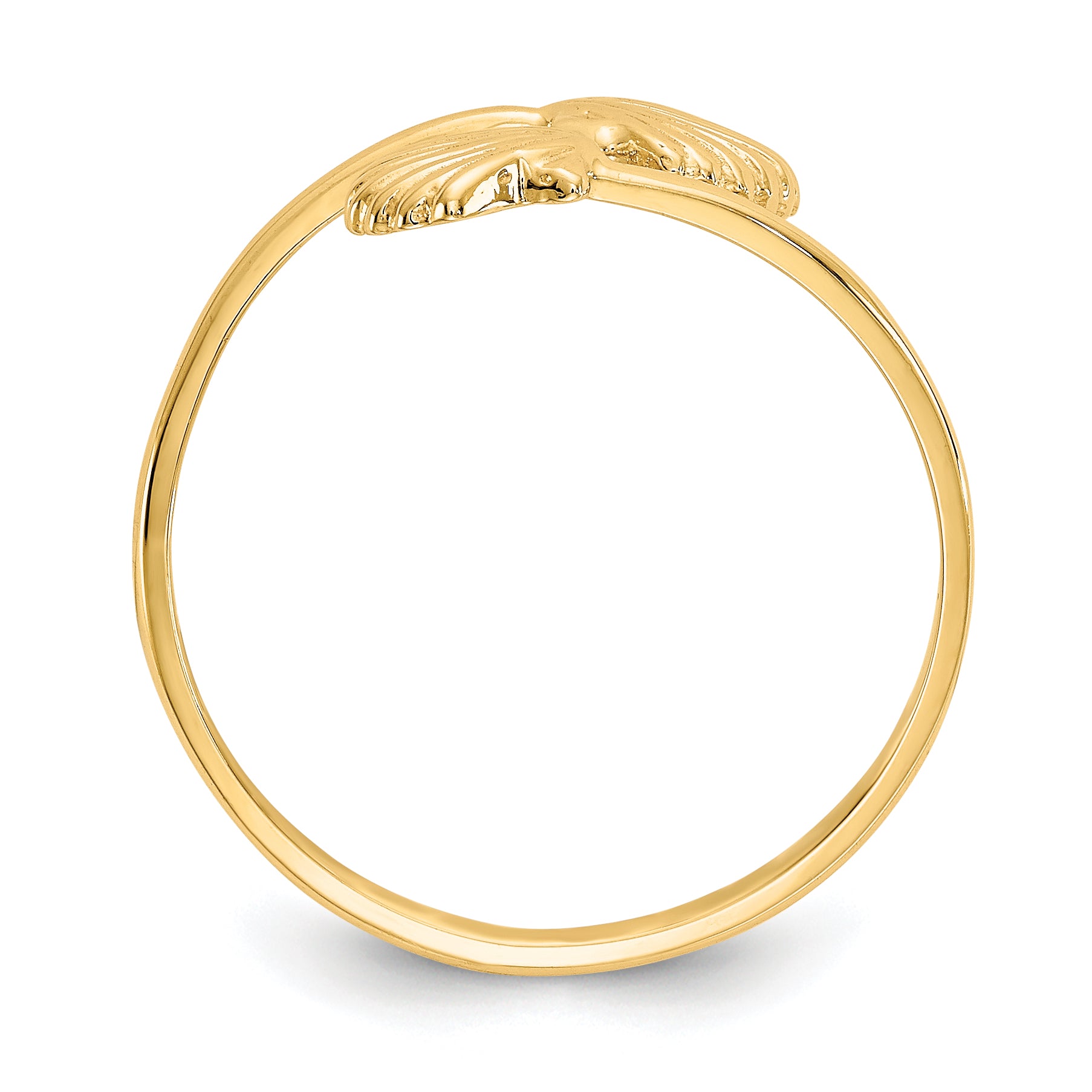 14k Polished Shells Bypass Ring K5758