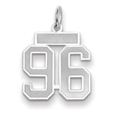 14kw Small Satin Number 96 Charm WSS96