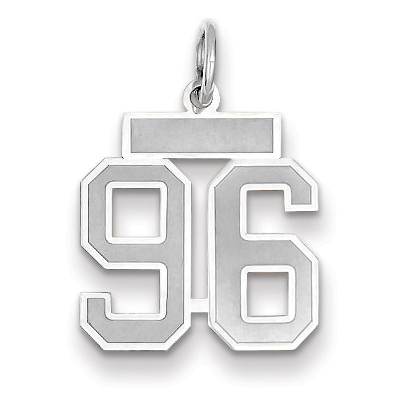14kw Small Satin Number 96 Charm WSS96