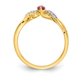 14k Diamond and Marquise Ruby Ring RM5753