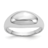 14k White Gold Polished Dome Ring R389
