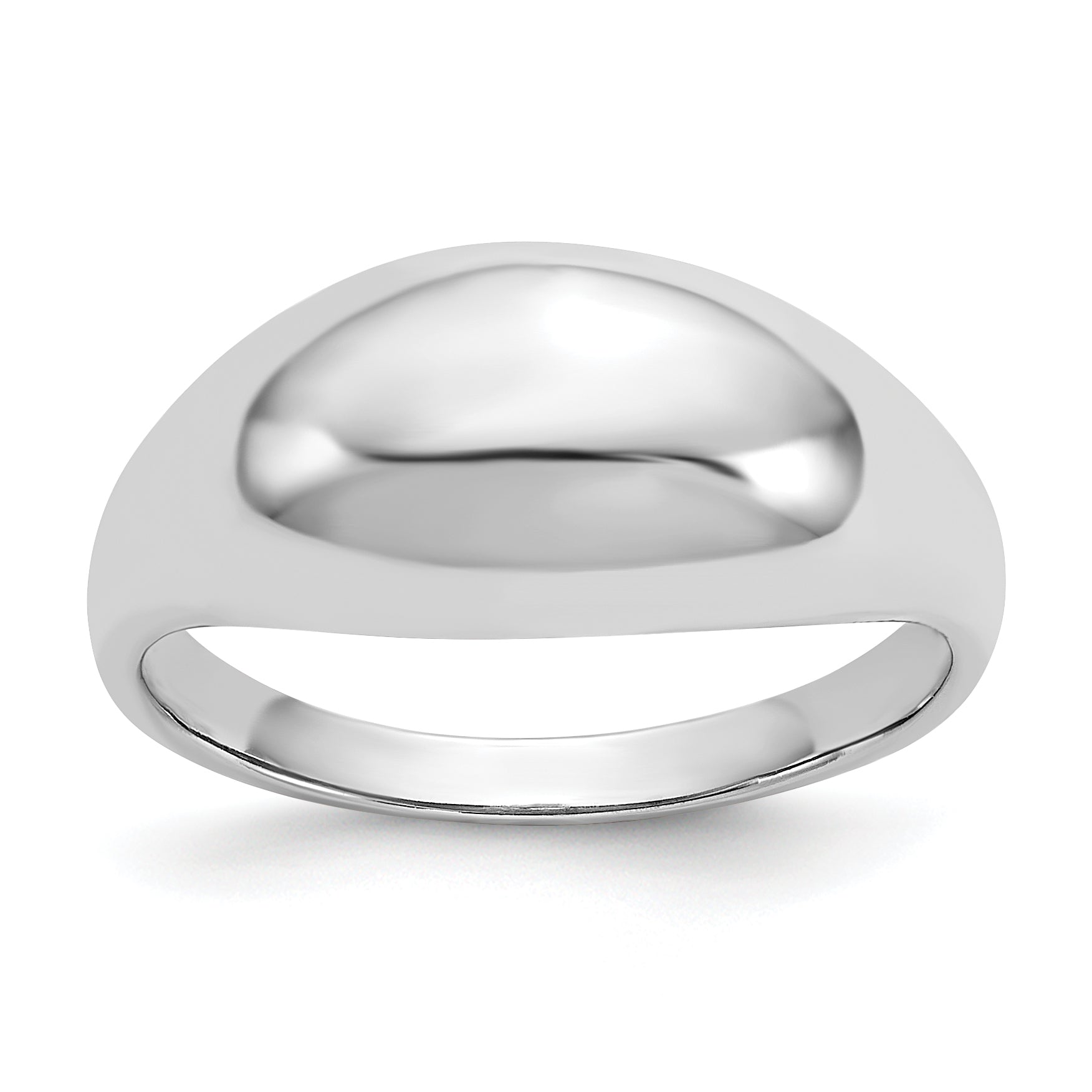 14k White Gold Polished Dome Ring R389