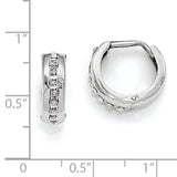 14k White Gold Diamond Fascination Diamond Dust/Accent 5x14mm Round Hinged Hoop Earrings DF140