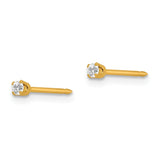 Inverness 18k 2mm CZ Post Piercing Earrings 258E