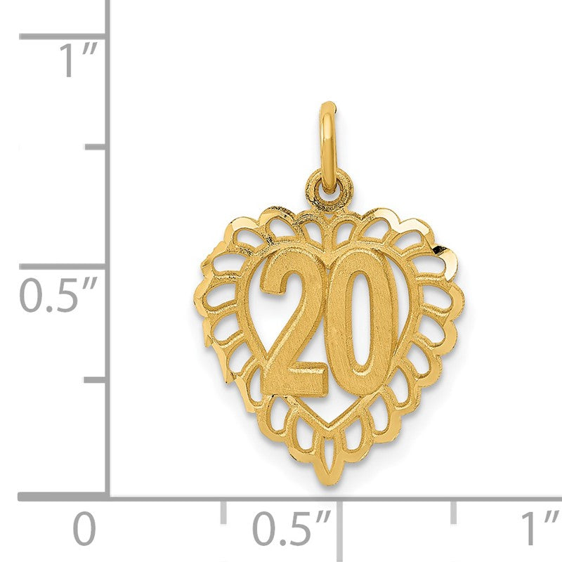 14k 20 in Heart Charm C985
