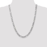 14K White Gold 20 inch 7mm Flat Figaro with Lobster Clasp Chain WFIG180