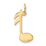 14k Polished Flat-Backed Musical Note Charm K949