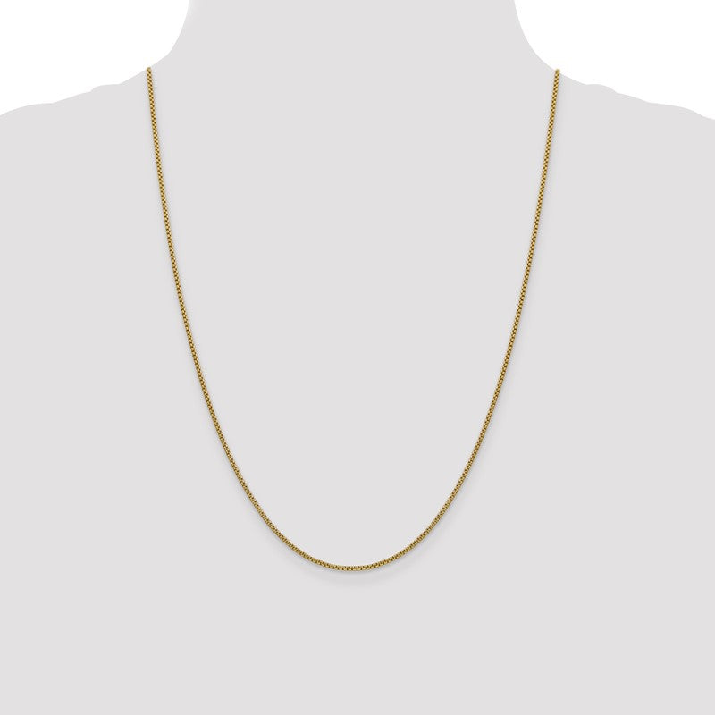 14K 26 inch 1.5mm Semi-Solid Round Box with Lobster Clasp Chain BC140