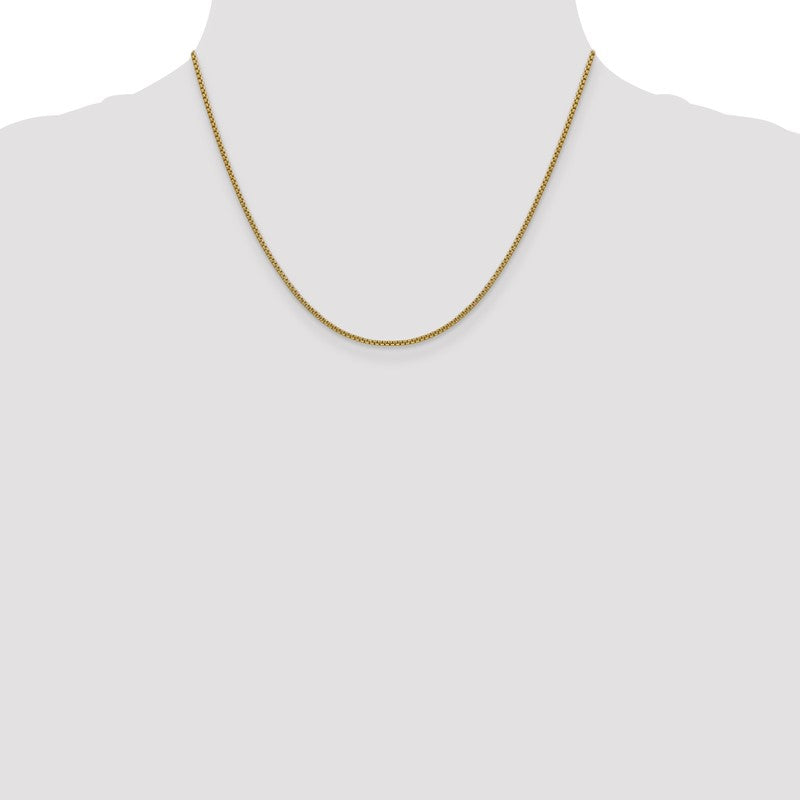 14K 26 inch 1.5mm Semi-Solid Round Box with Lobster Clasp Chain BC140