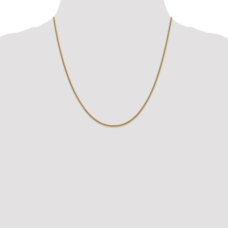 14K 26 inch 1.5mm Semi-Solid Round Box with Lobster Clasp Chain BC140