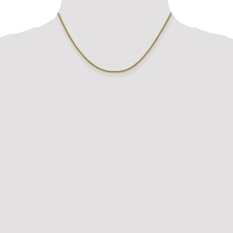 14K 26 inch 1.5mm Semi-Solid Round Box with Lobster Clasp Chain BC140