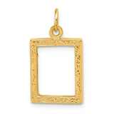 14k Fancy Border 17x13mm Picture Frame Pendant A0194