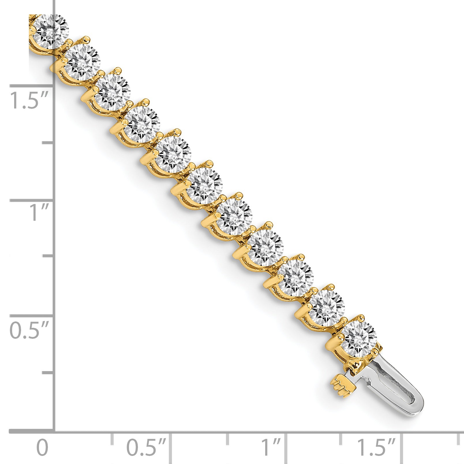 14k Complete 8.5 carat Round VS Diamond 3-prong 7 inch Tennis Bracelet X2843VS