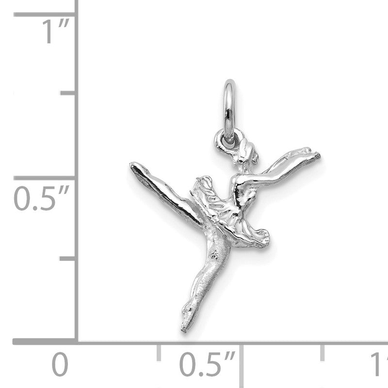 14K White Gold Polished 3-D Ballerina Charm K939