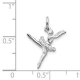 14K White Gold Polished 3-D Ballerina Charm K939