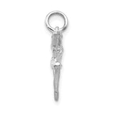 14K White Gold Polished 3-D Ballerina Charm K939