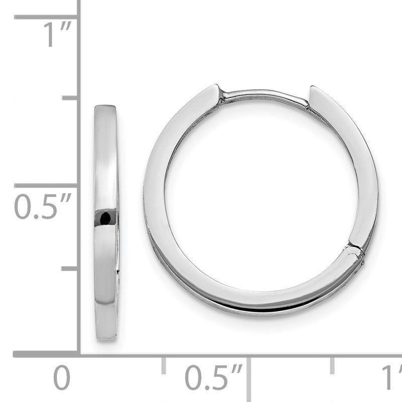 14K White Gold Hinged Hoop Earrings TM621