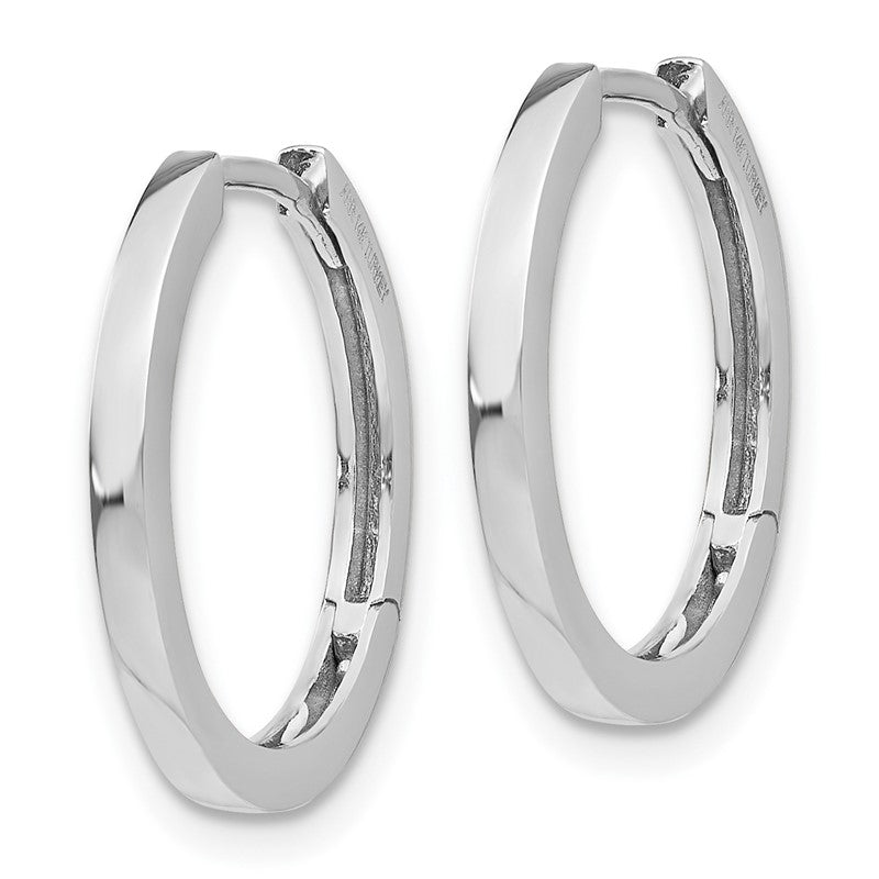 14K White Gold Hinged Hoop Earrings TM621