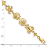 14k Polished Sea Life Theme 7.25 inch Bracelet FB1111