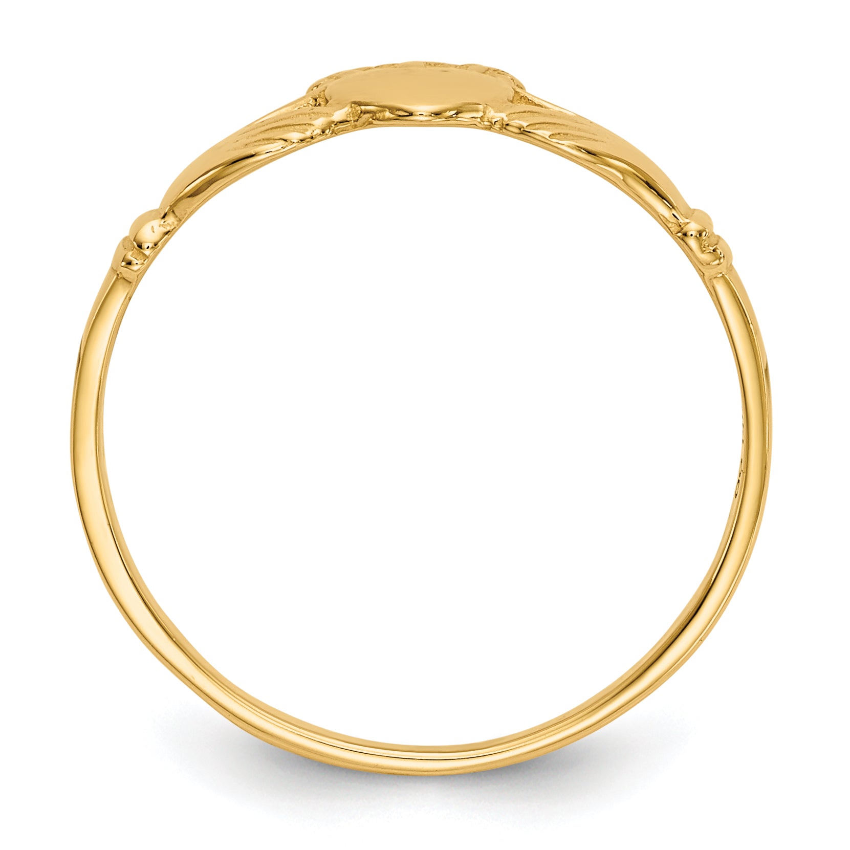 14k Ladies Polished Claddagh Ring D1875