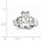 14k White Gold Mens Polished Claddagh Ring K4775