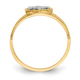 14k Two-Tone Polished Star of David Ring K5737