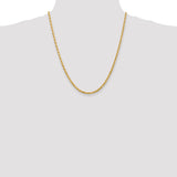 14K 26 Inch 3.35mm Diamond-cut Quadruple Rope Lobster Clasp Chain QTR025