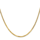 14K 10 inch 2.2mm Flat Beveled Curb with Lobster Clasp Anket FBU060