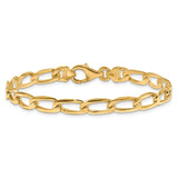 14K 18 inch 5.9mm Hand Polished Fancy Open Link with Fancy Lobster Clasp Chain LK113