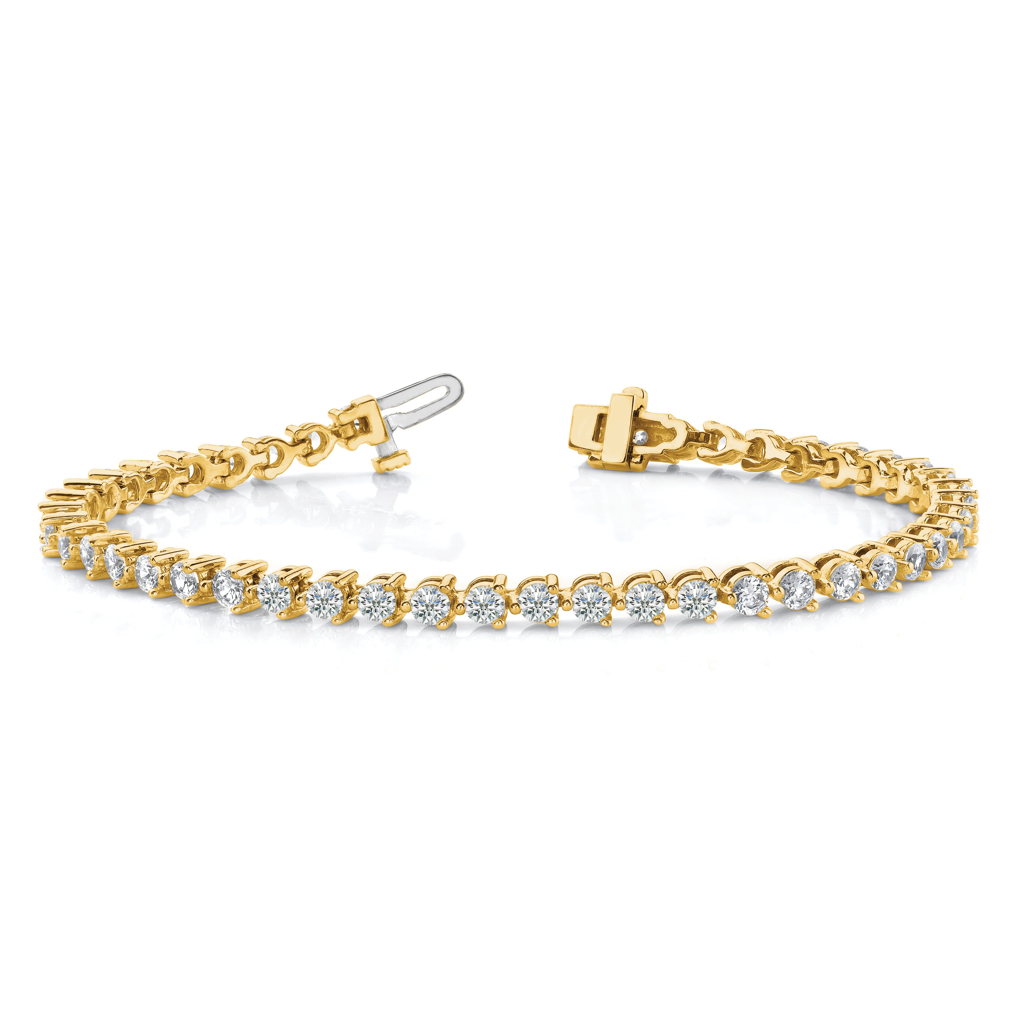 14k Complete 6.15 carat Round A Diamond 3-prong 7 inch Tennis Bracelet X2841A
