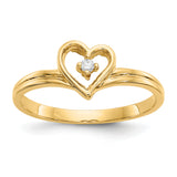 14k Polished AAA Diamond Heart Ring Y1780AAA