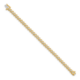14k Complete 3.9 carat Round A Diamond 2-prong S-link 7 inch Tennis Bracelet X705A