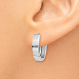 14k White Gold Round Hinged Earrings TM628
